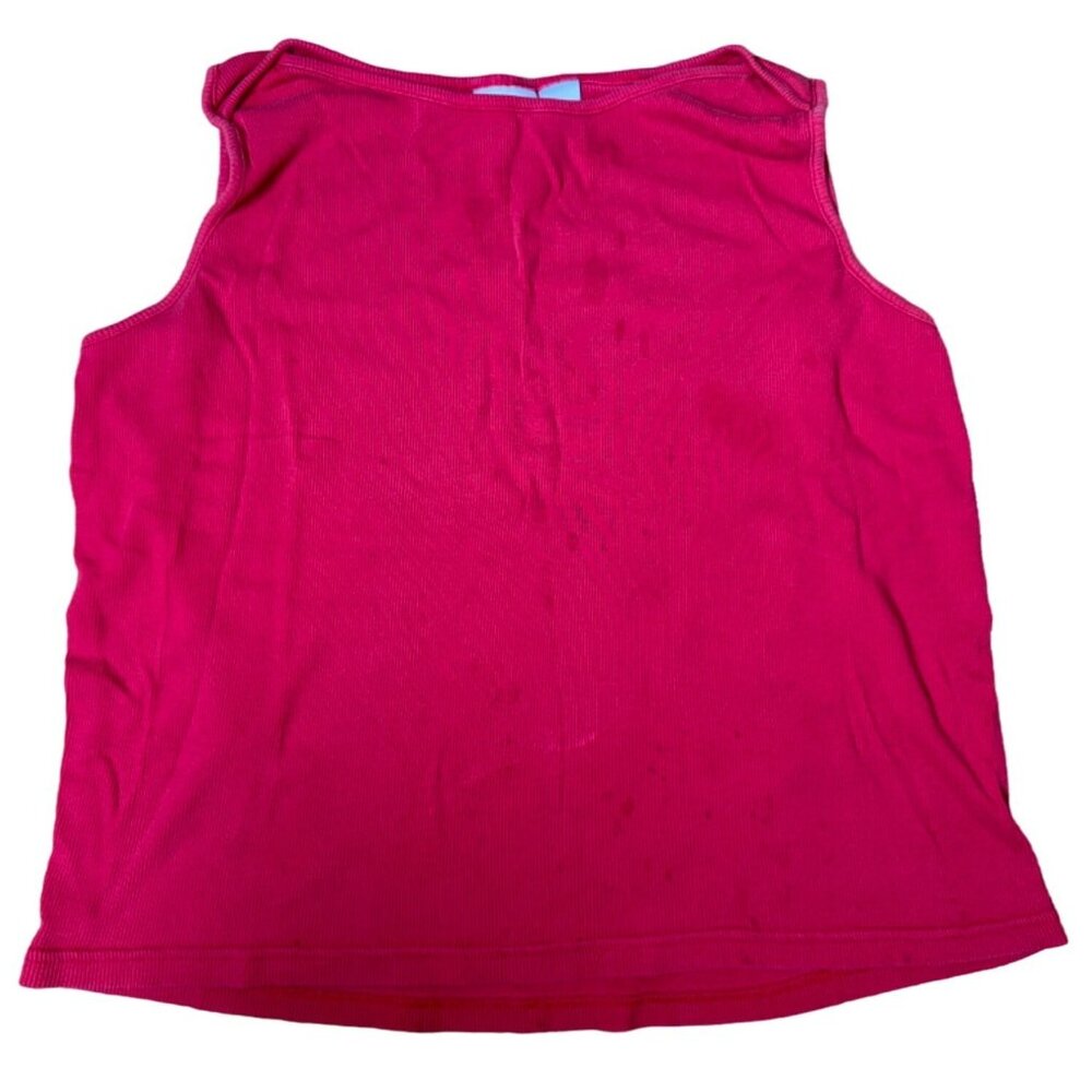 Liz Claiborne Villager Sport Womens Sleeveless Ribbed Red Tank Top Size XL